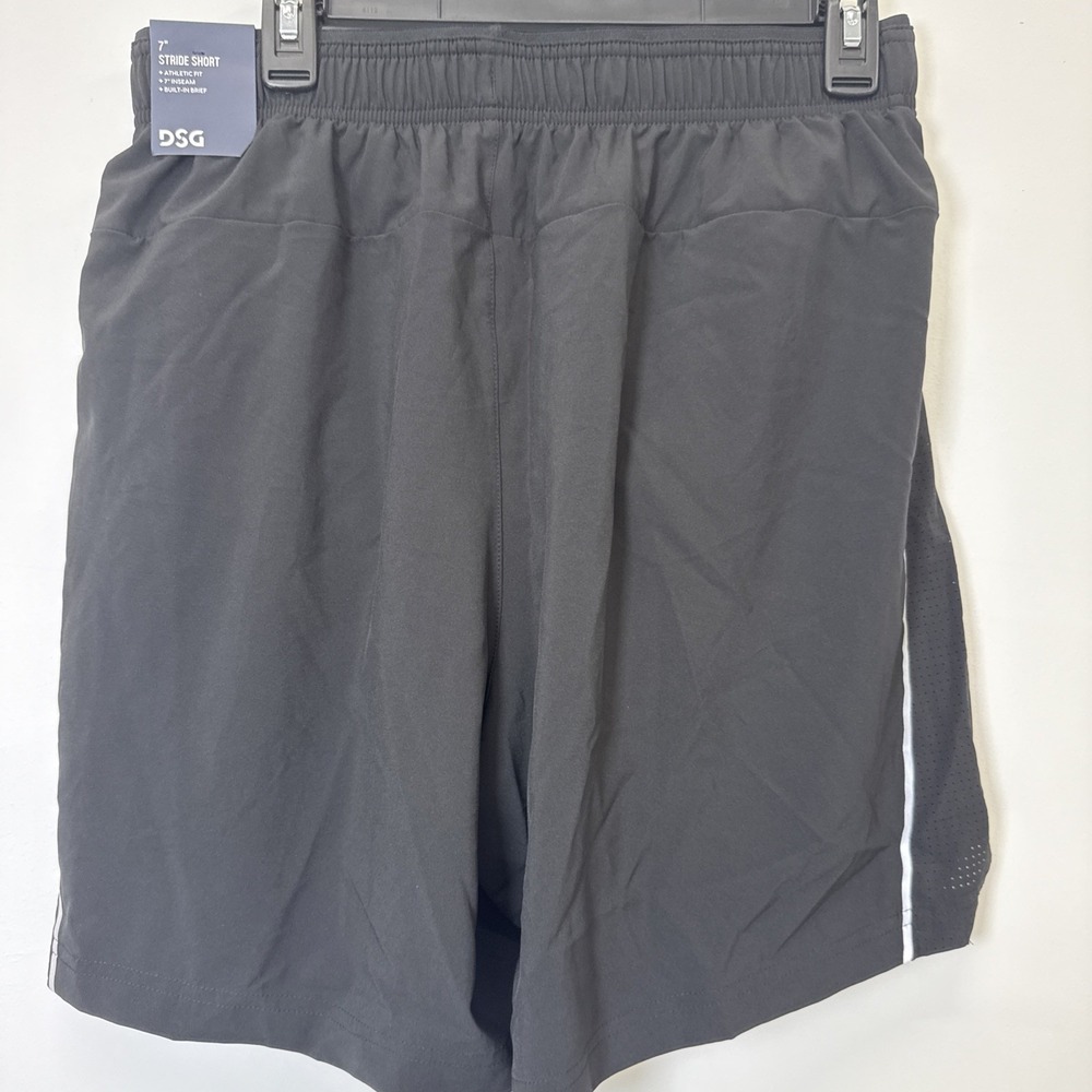 DSG Men's Stride Run Shorts 7" Athletic‎ Fit Black  Built In Brief Size Medium - Picture 3 of 6